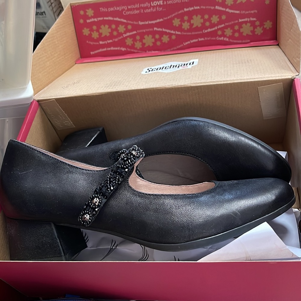 Dansko dress Mary Janes. Beaded strap. Burnished nubuck leather w/Scotchgard.